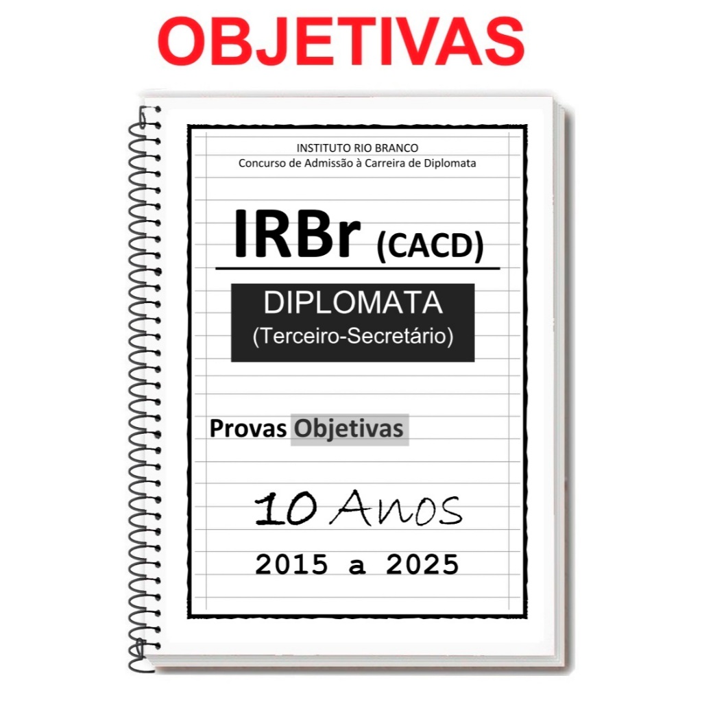 DIPLOMATA - IRBr (CACD) 2025/2026 - Objetivas - Apostila de Provas + Gabarito em Oferta na Shopee