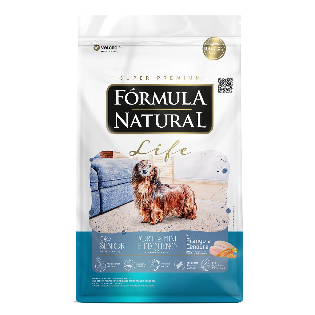 Ração Fórmula Natural Life Cães Sênior Mini e Pequeno Frango 10,1kg em Oferta na Shopee