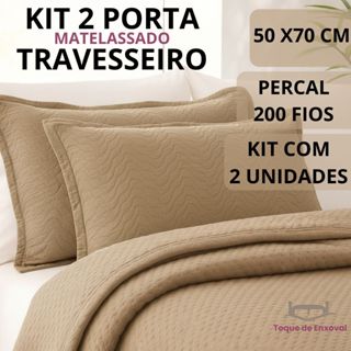 KIT 2 Capas Porta Travesseiro 200 Fios Matelassado com Debrum 70x50 Alta Qualidade Juma Enxovais em Oferta na Shopee