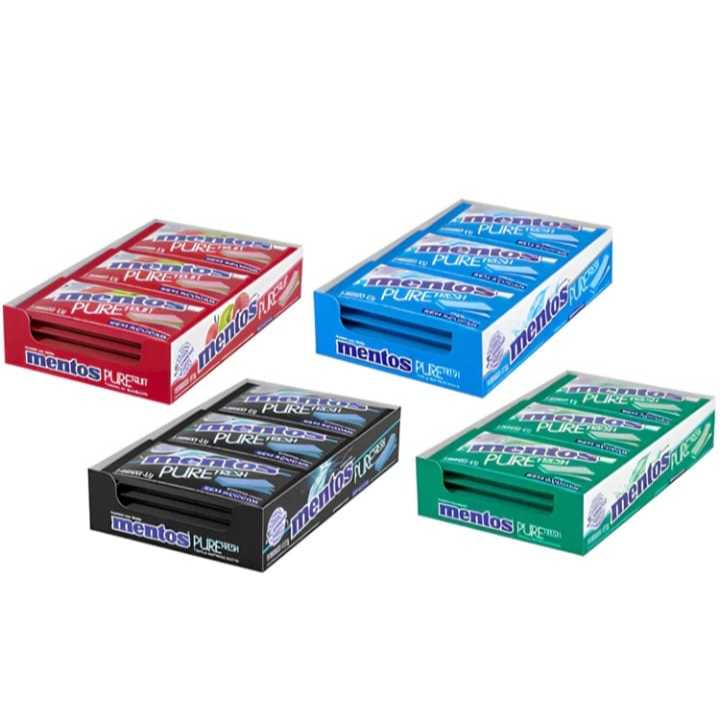 Chicle Mentos Pure Fruit 3 Camadas Frutas15 Unidade em Oferta na Shopee