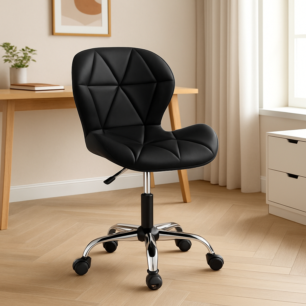 Cadeira De Escritório Slim Ergonômica Giratória Couro Diversas Cores