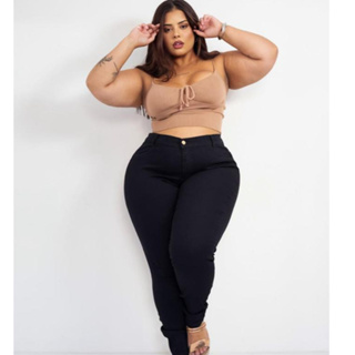 Calça Skinny Feminina Preto  Plus Size  Conforto,Casual Caimento Perfeito Estilosa Tendençia Moderna em Oferta na Shopee