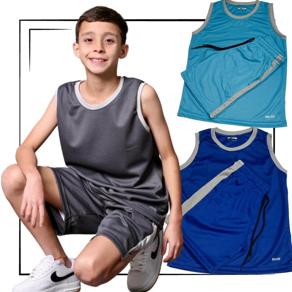 CONJUNTO INFANTIL ESPORTIVO DRY FIT COLMEIA MENINO JUVENIL TREINO E ESCOLA