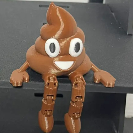 Emoji de Cocô Sorrindo com Pernas Articuladas - Decoração Casa Articulado Emoji 3D