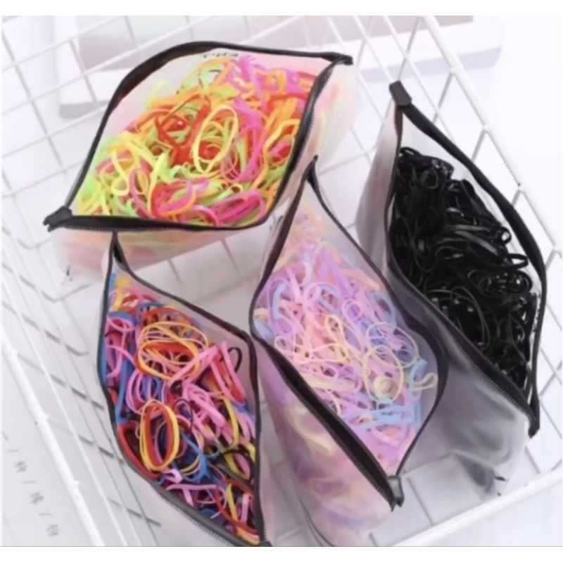 1600/2000 Bolsa Elásticos Penteado Borracha Acessório Cabelo Bolsinha Menina