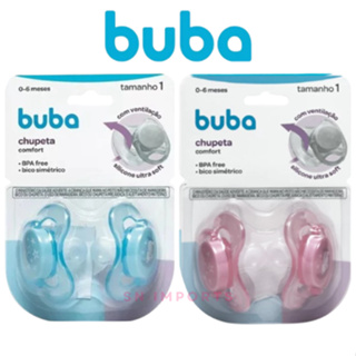 Kit Chupetas 2 Unidades Buba Confort Ultra Soft Bico em Silicone - Tamanho 1 em Oferta na Shopee