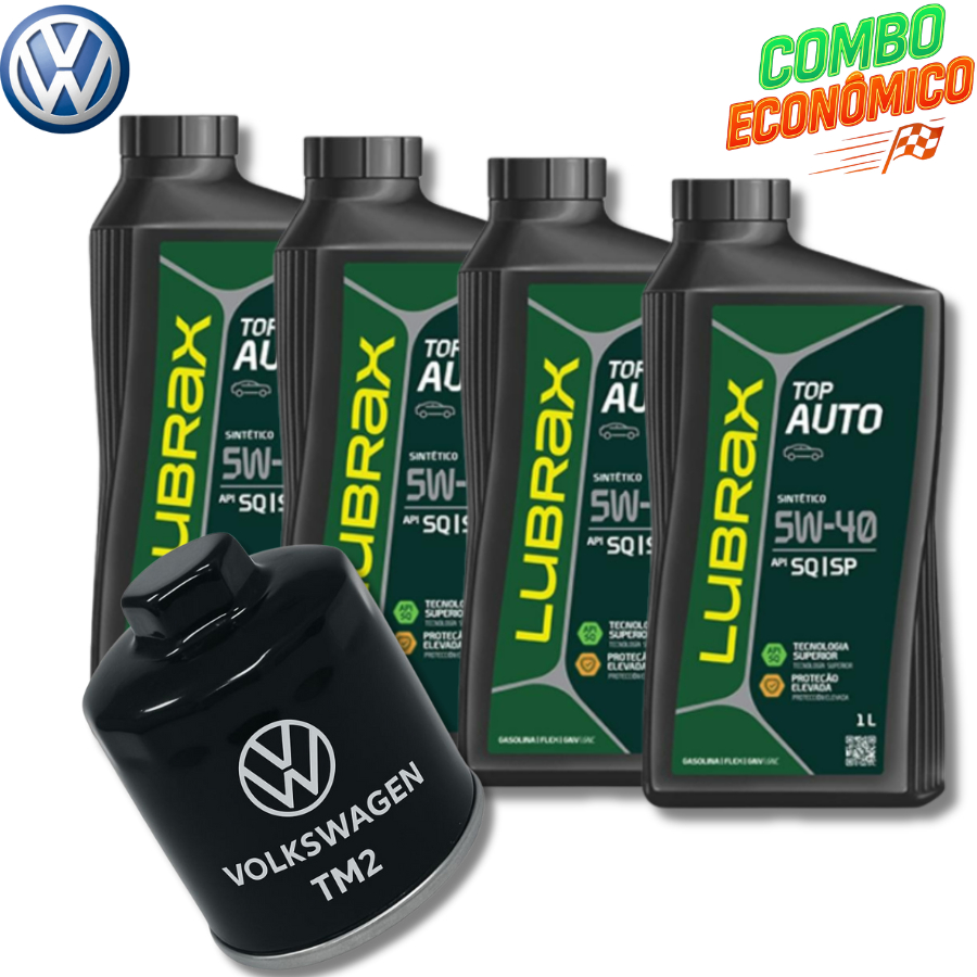 KIT TROCA DE ÓLEO VW 5W40 LUBRAX + FILTRO