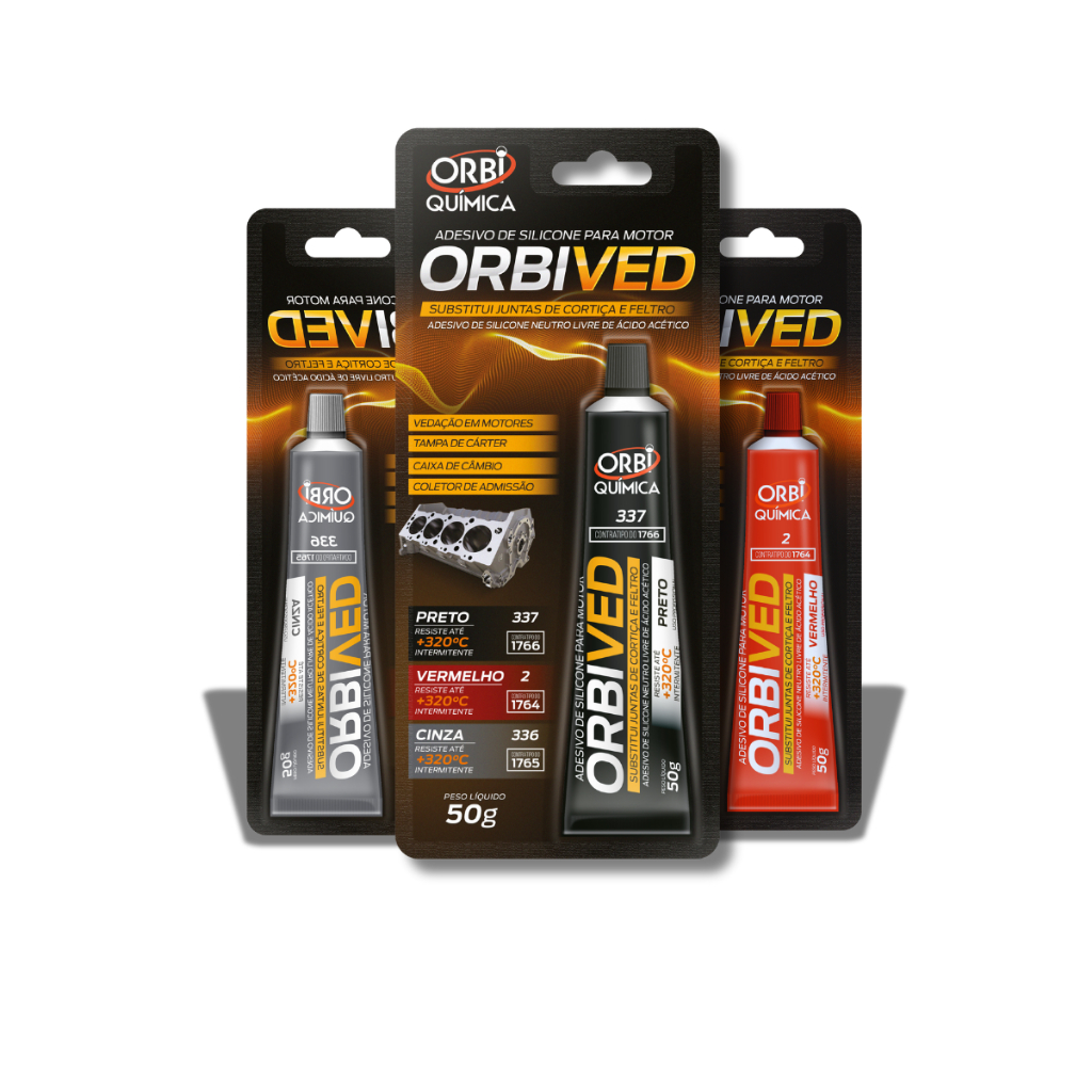 Cola Silicone Alta Temperatura Preto Cinza Vermelho Junta Motor Orbived 50g