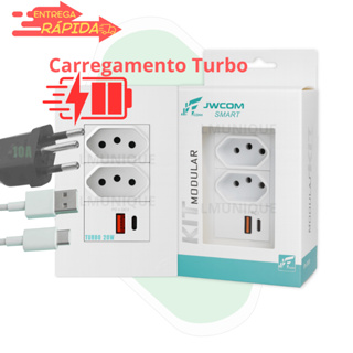 Tomada Parede 10a Dupla Usb C Carregador Turbo Pd Qc 20w em Oferta na Shopee