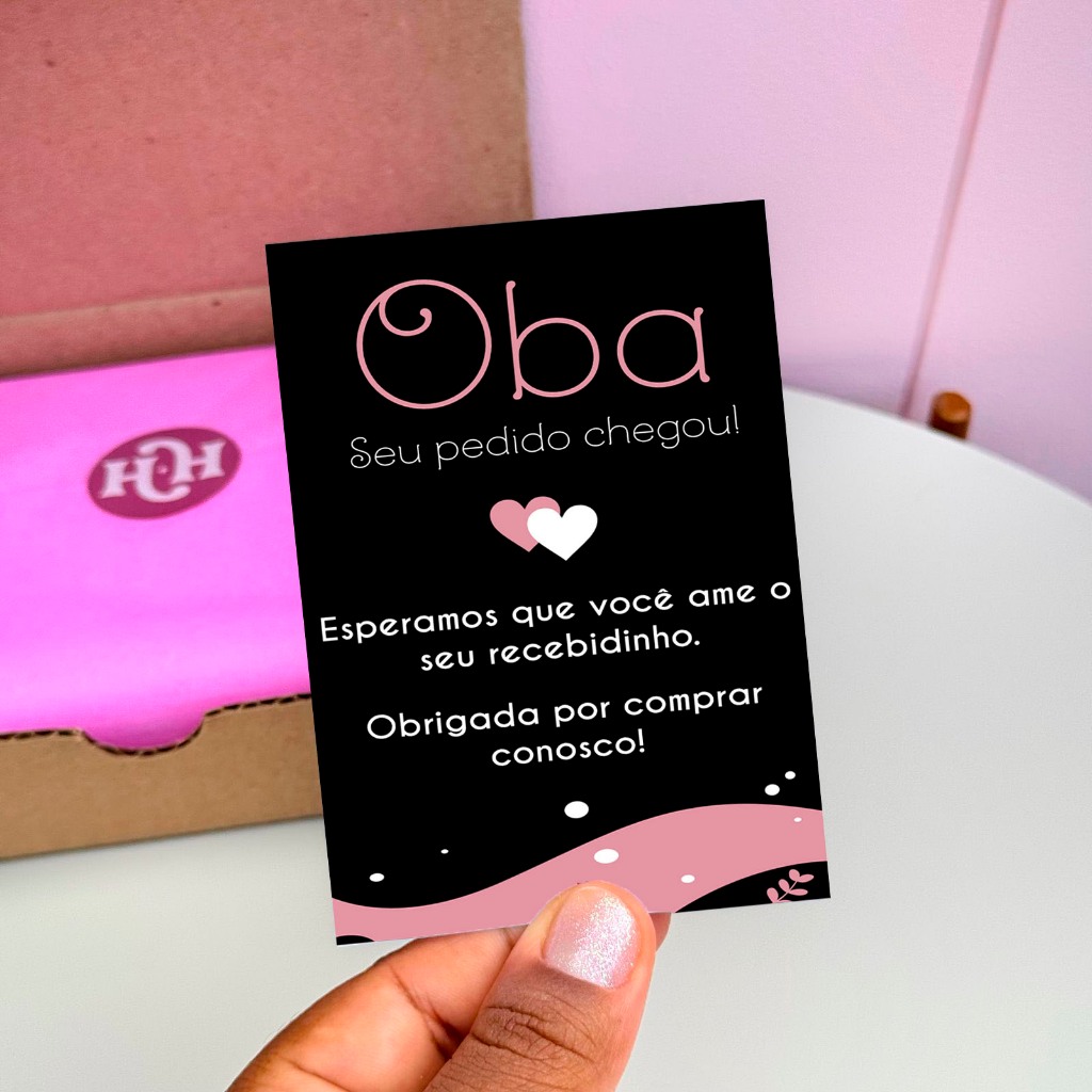 50/100un Folhetos de Agradecimento 7x10cm - Oba - Agradecimento ao cliente - Pronta Entrega em Oferta na Shopee