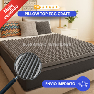Pillow Top Massageador Colchonete Caixa De Ovo Casca Anti-escaras 6 cm em Oferta na Shopee