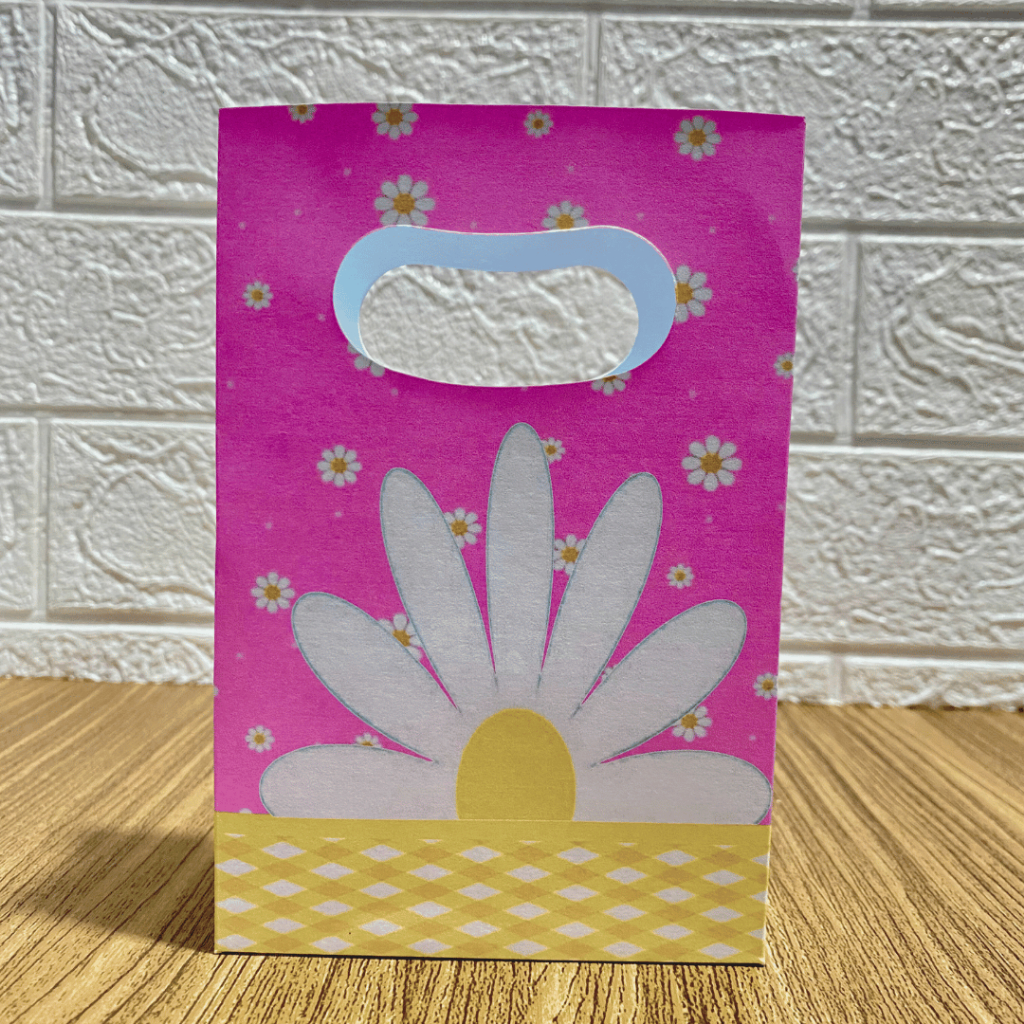 PEGUE E MONTE MINI SACOLINHA PERSONALIZADA para Festas Aniversários Lembrançinhas MARGARIDAS-ENVIO IMEDIATO!