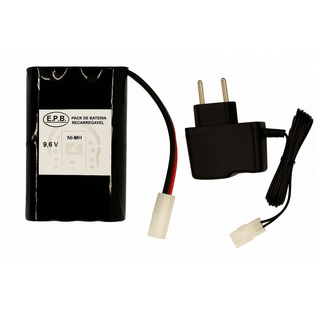 Bateria Para Carrinho 9,6v 2700MAH + CARREGADOR 9,6V 800MAH