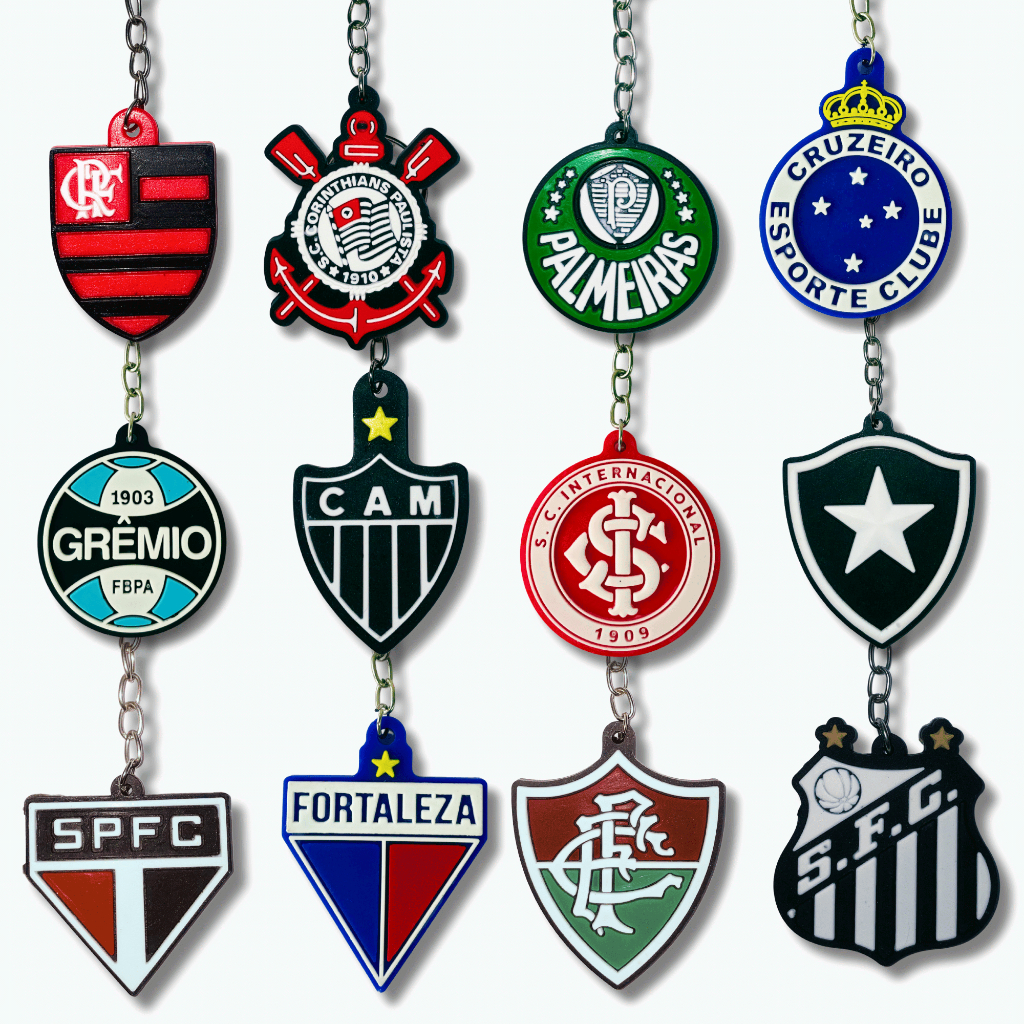 Chaveiros de Times de Futebol Emborrachados Brasileirão Copa do Brasil Presente Carro Chaves em Oferta na Shopee