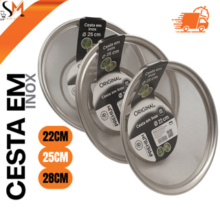 Escorredor Inox Cesta 22cm 25cm 28cm Multiuso Cozinha em Oferta na Shopee