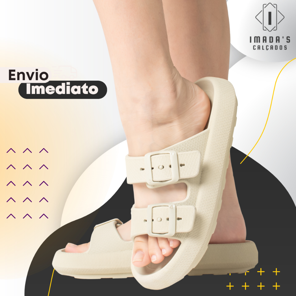 Chinelo Birken Nuvem Sandália Slide Flexível Com Fivela Ajustável  Confortável Moderno Promoção !