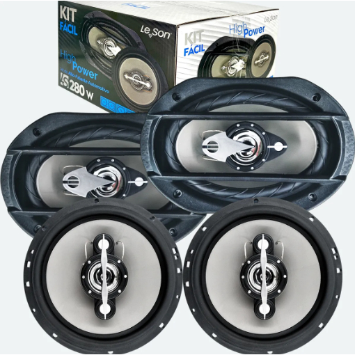 Kit Fácil Alto Falantes 6x9 E 6 Polegadas 280w Porta Tampão em Oferta na Shopee