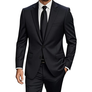 Terno Slim Oxford Premium Preto Masculino  Paletó + Calça em Oferta na Shopee