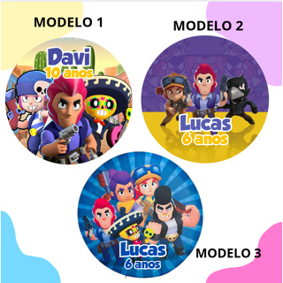 60/100 Adesivos Personalizados 5x5 cm Tema Brawl Stars Ideal para Lembrancinhas, festas em Oferta na Shopee