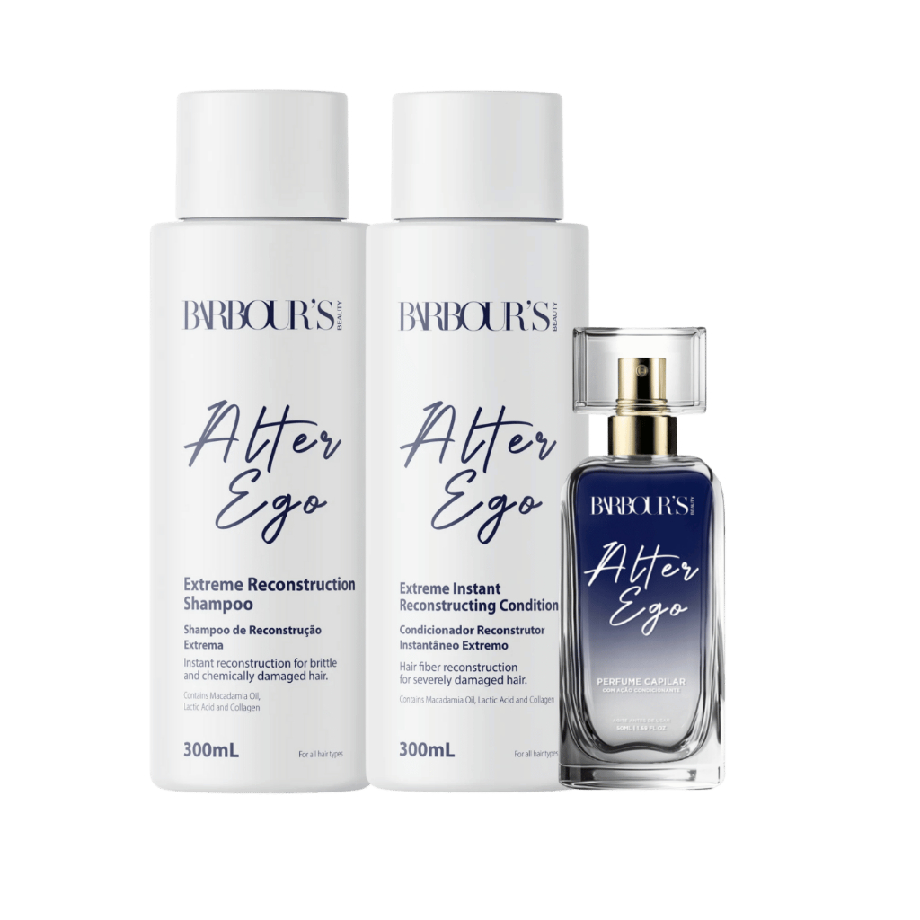 Kit Shampoo Condicionador Perfume Capilar Alter Ego Barbour's Beauty Reconstrução