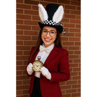 Kit Fantasia Coelho Alice no País das Maravilhas – Cartola, Óculos, Gravata e Luvas em Oferta na Shopee