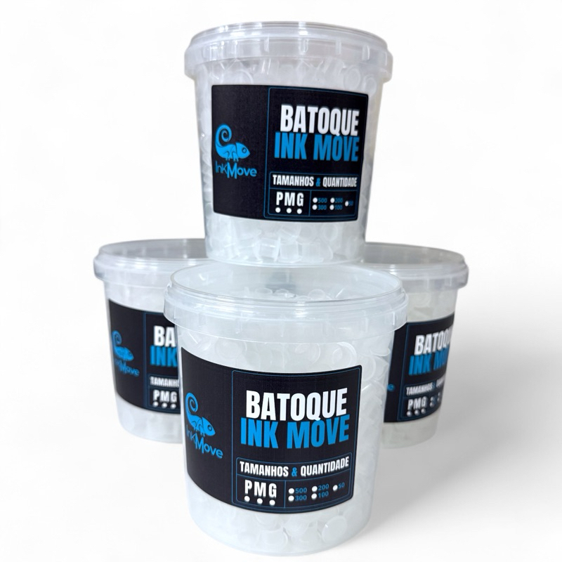 Batoque Ink Move tattoo Tamanho Grande 500 unidades para sumi sombra pintura tatuagem tinta tattoo - Transparente
