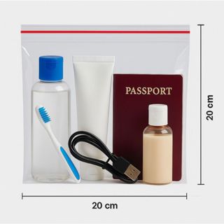 Saco ziper lock 20x20 C/ 5 unidades MEDIDA OFICIAL VIAGENS INTERNACIONAL em Oferta na Shopee
