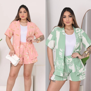 conjunto kimono + short são 2 pesas em Oferta na Shopee