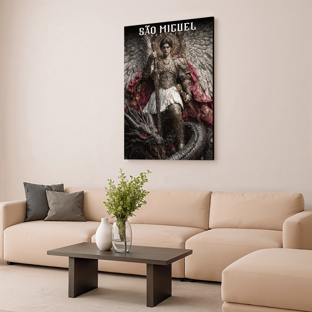 Quadro Decorativo São Miguel Arcanjo Religioso Católico Proteção