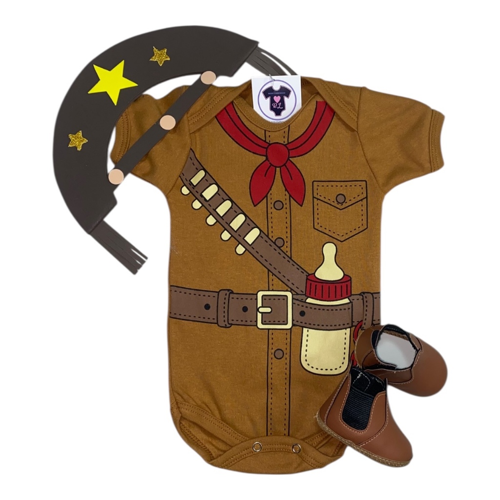 Body Bebê Menino - Cangaceiro de Mamadeira + Chapéu - Festa Junina em Oferta na Shopee