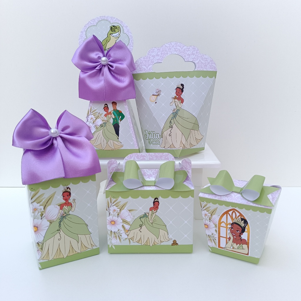 Kit Festa A Princesa e o Sapo l Princesas Disney l Personalizados l Lembrancinha para Festa l kit Caixas