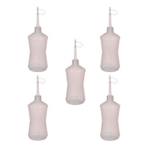 Frasco Plástico Almotolia 250ml Armazenamento bisnaga frasco Líquidos Transparente  5 Unidade