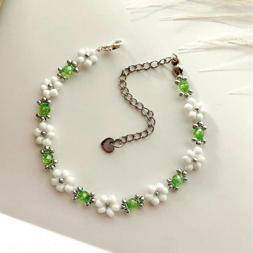 Pulseira Feminina Florzinhas com Cristais