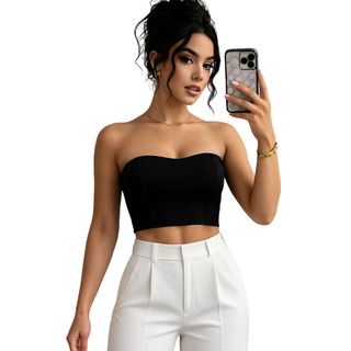 Top Tomara Que Caia com Boyo  Cropped   Elegância e Estilo Versátil com toque macio Tecido Suplex