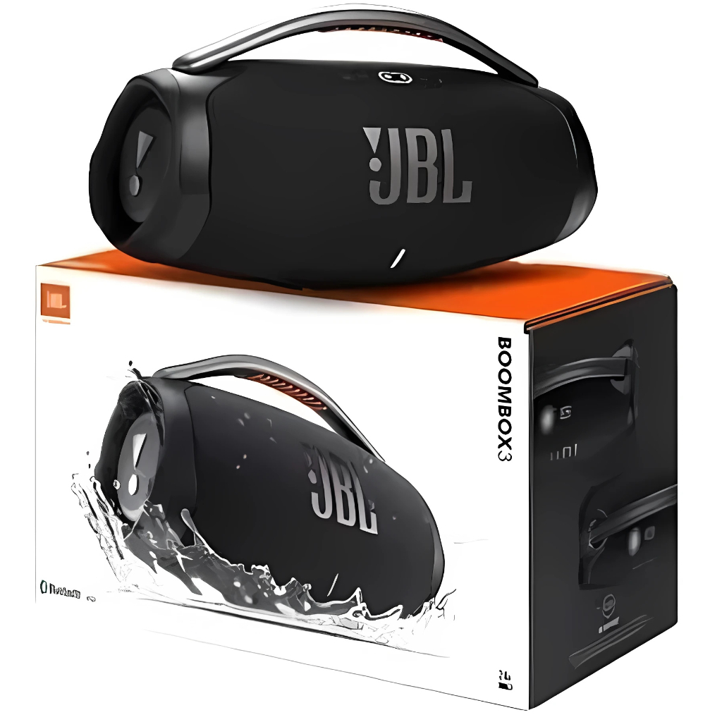 Caixa de Som Boombox 3 180W Som Gigante à Prova d’Água Potência Extra Bateria Longa Duração