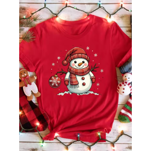 Camiseta Boneco de nove Natal Adulto/Infantil Lançamento Unissex Em Algodao