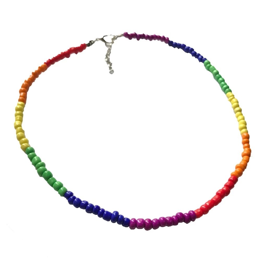 Colar de Miçanga LGBT Arco-íris Choker Colorido
