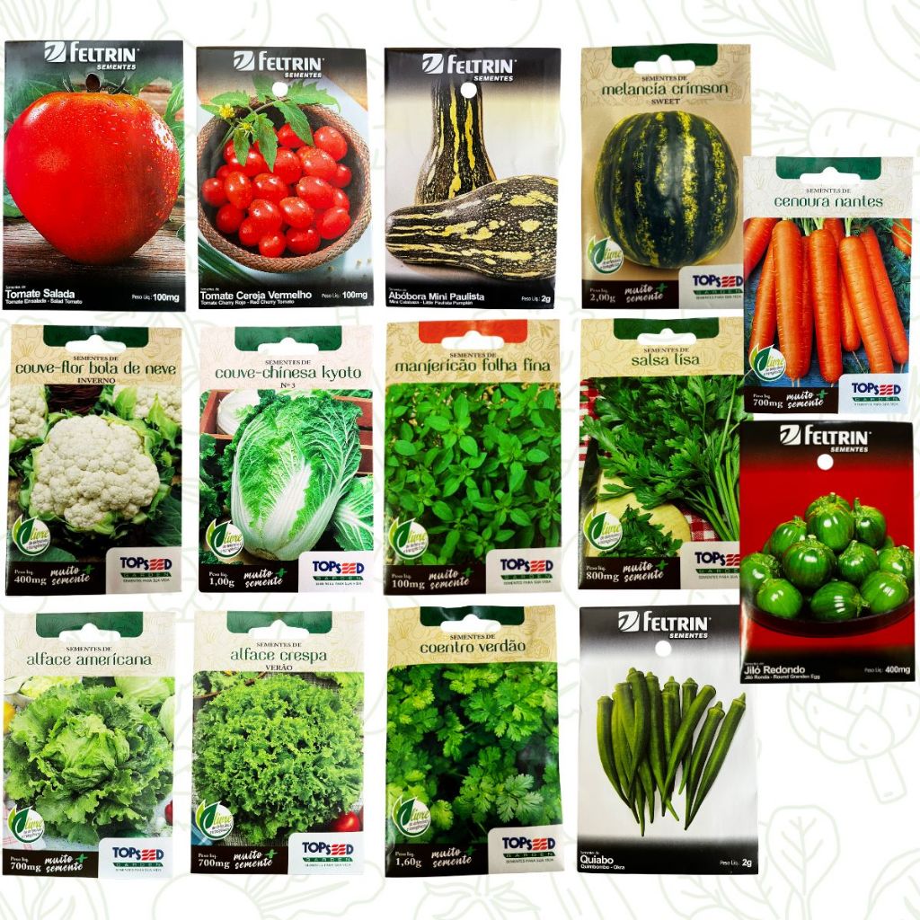 Semente Hortaliças | Sementes Verduras, Legumes, Folhas, Frutas | Monte sua horta - Facil cultivo