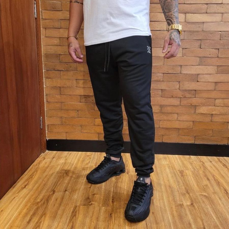 Calça Jogger Moletom Moletinho Skinny Slim Masculina Treino Dia a Dia Academia em Oferta na Shopee
