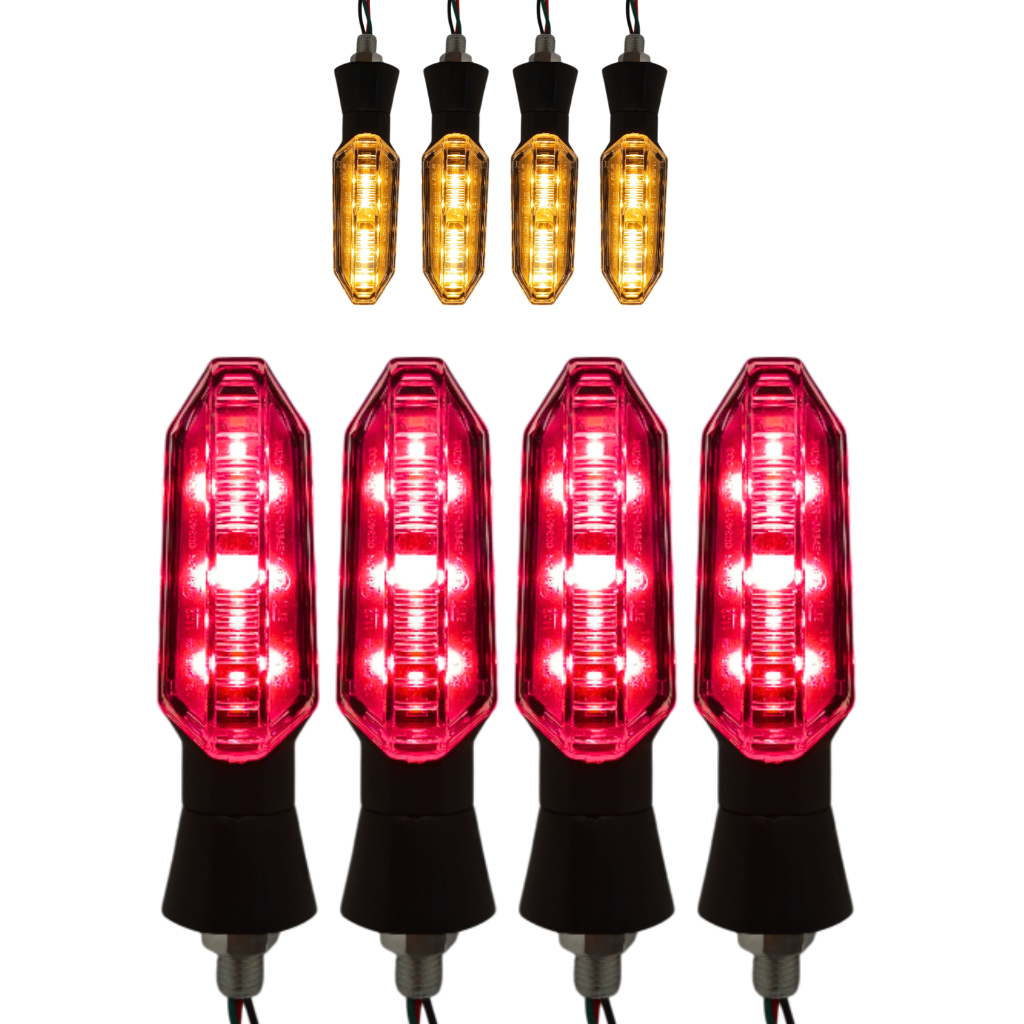 2 Pares de Pisca 4 UNIDADES Sequencial Parafuso Led Com Drl Vermelho COMPATIVEL COM HONDA YAMAHA em Oferta na Shopee