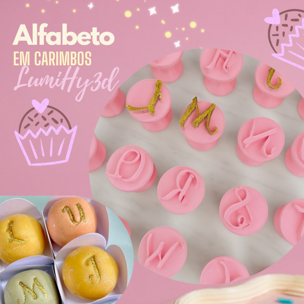 Kit Carimbos Para Doces Letras Alfabeto Lumi em Oferta na Shopee