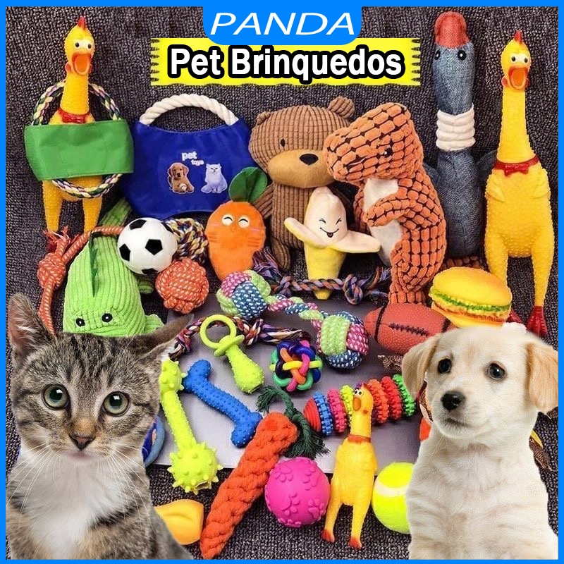 [ENVIO IMEDIATO]Kit 6/10 Brinquedos Mordedor Cachorro Filhote Anti Estress Pet Ranger os dentes Limpeza da boca em Oferta na Shopee