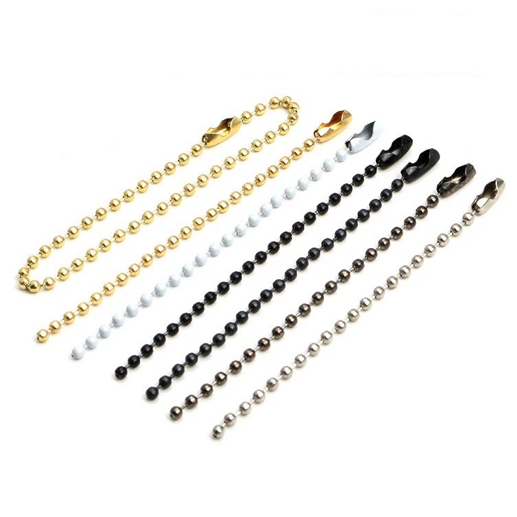 40/70/100/200pcs Corrente De Bolinha Com Canoa 10cm X 2,4mm Tag Chaveiro em Oferta na Shopee