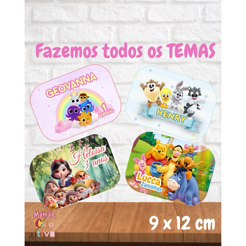 Rótulos adesivo para Marmitinha Personalizado - lembrancinha de aniversário infantil