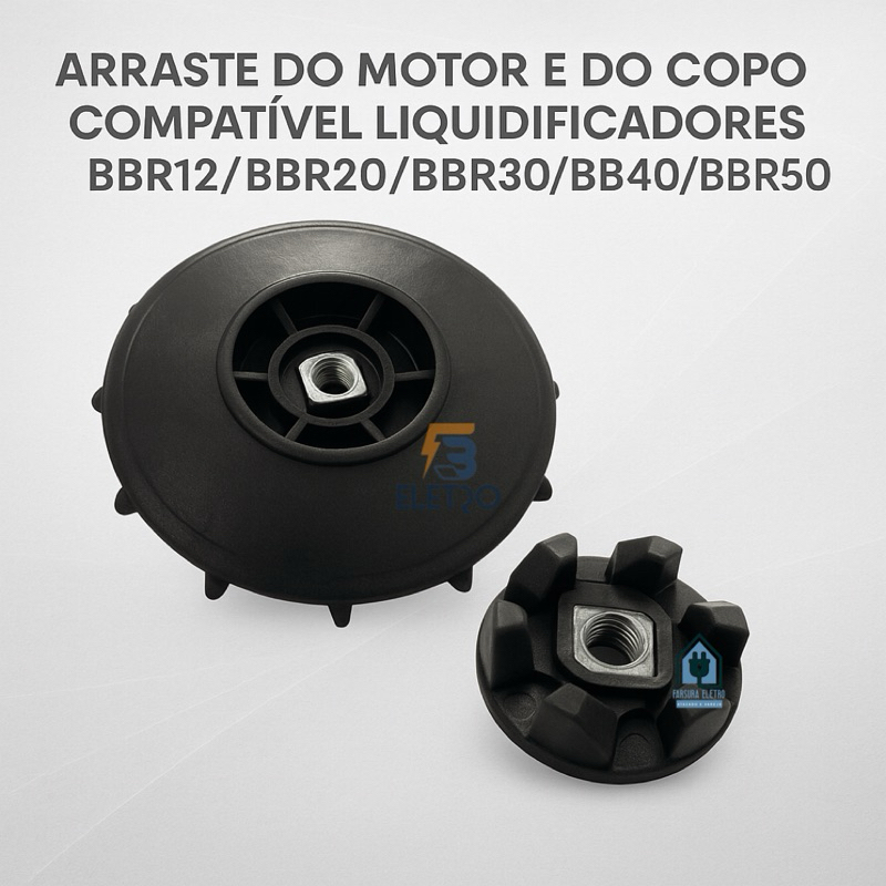 Arraste do Copo + Arraste do Motor Liquidificador Electrolux BBR12 BBR20 BBR30 BBR40 BBR50