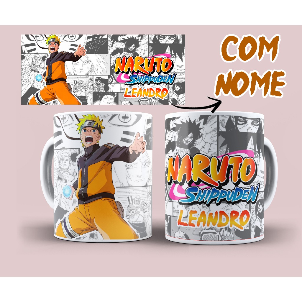 caneca naruto personalizada personagens com nome escolha a sua em Oferta na Shopee