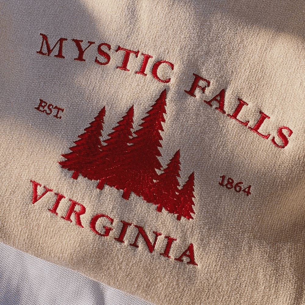 Moletom bordado The Vampire Diaries Mystic Falls arvores