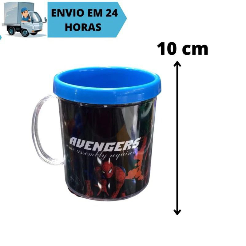 Kit 6, Boneco Hulk + Boneco Homem Aranha + Relogio Hulk + Relogio Homem Aranha + 2 Canecas Personalizada