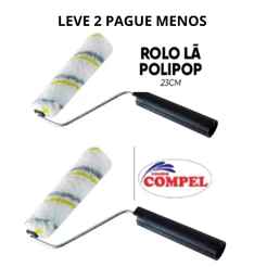 Rolo De Pintura 23cm Lã Sintética Anti Respingo Com Cabo- Pampa