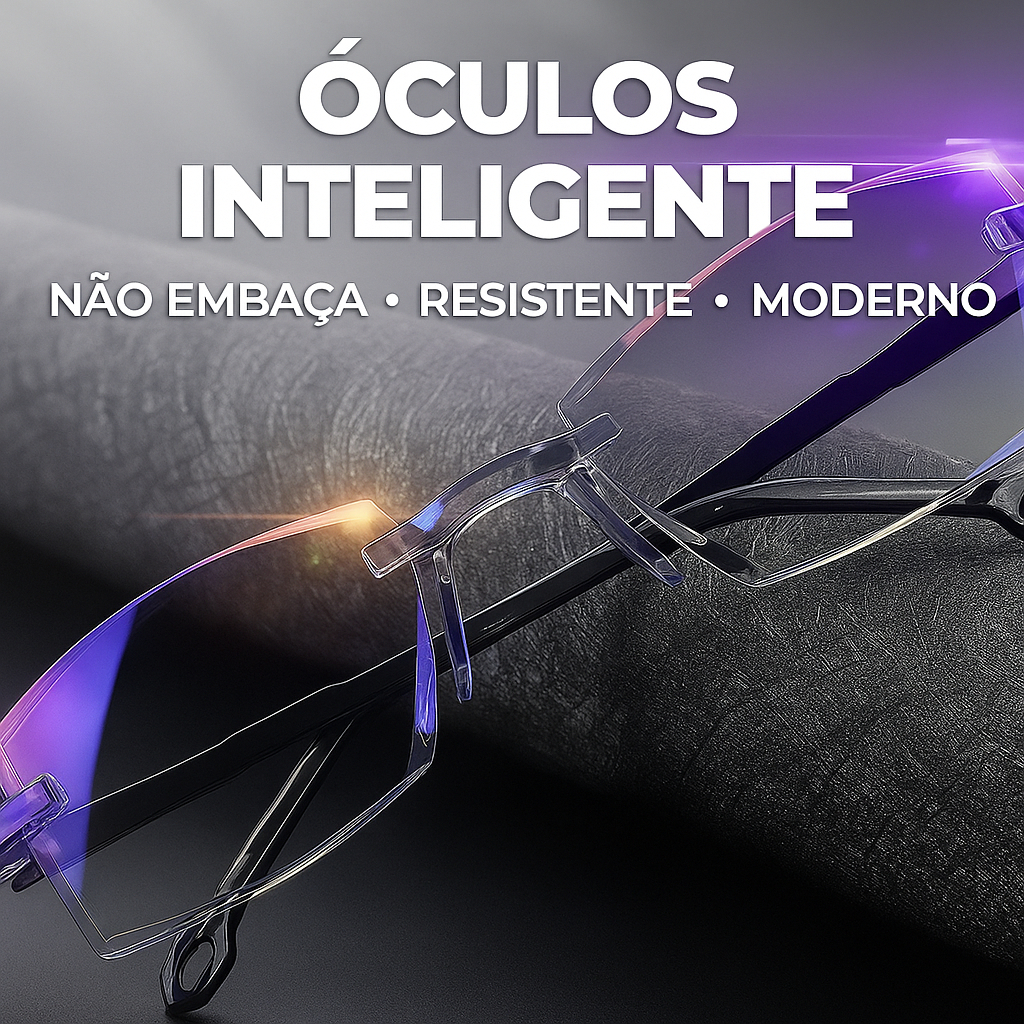 Óculos Inteligentes com Ajuste Automático de Grau | Proteção Anti Luz Azul - Visão Perto e Longe